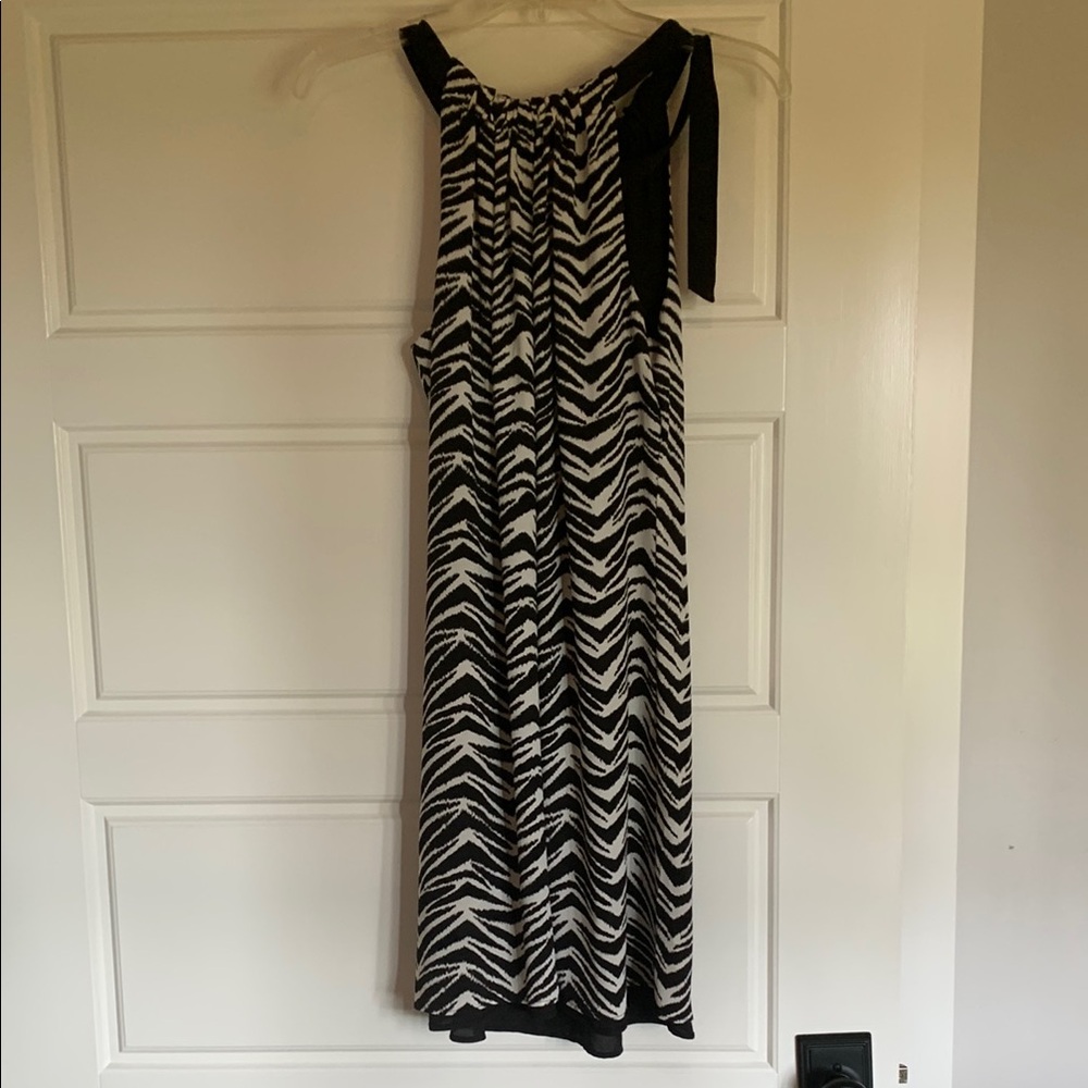 White House Black Market Zebra Print Mini Dress - Black and White